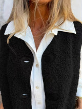 Luvira Teddy Gilet | Warme Sherpa Bodywarmer met Knopen & Zakjes
