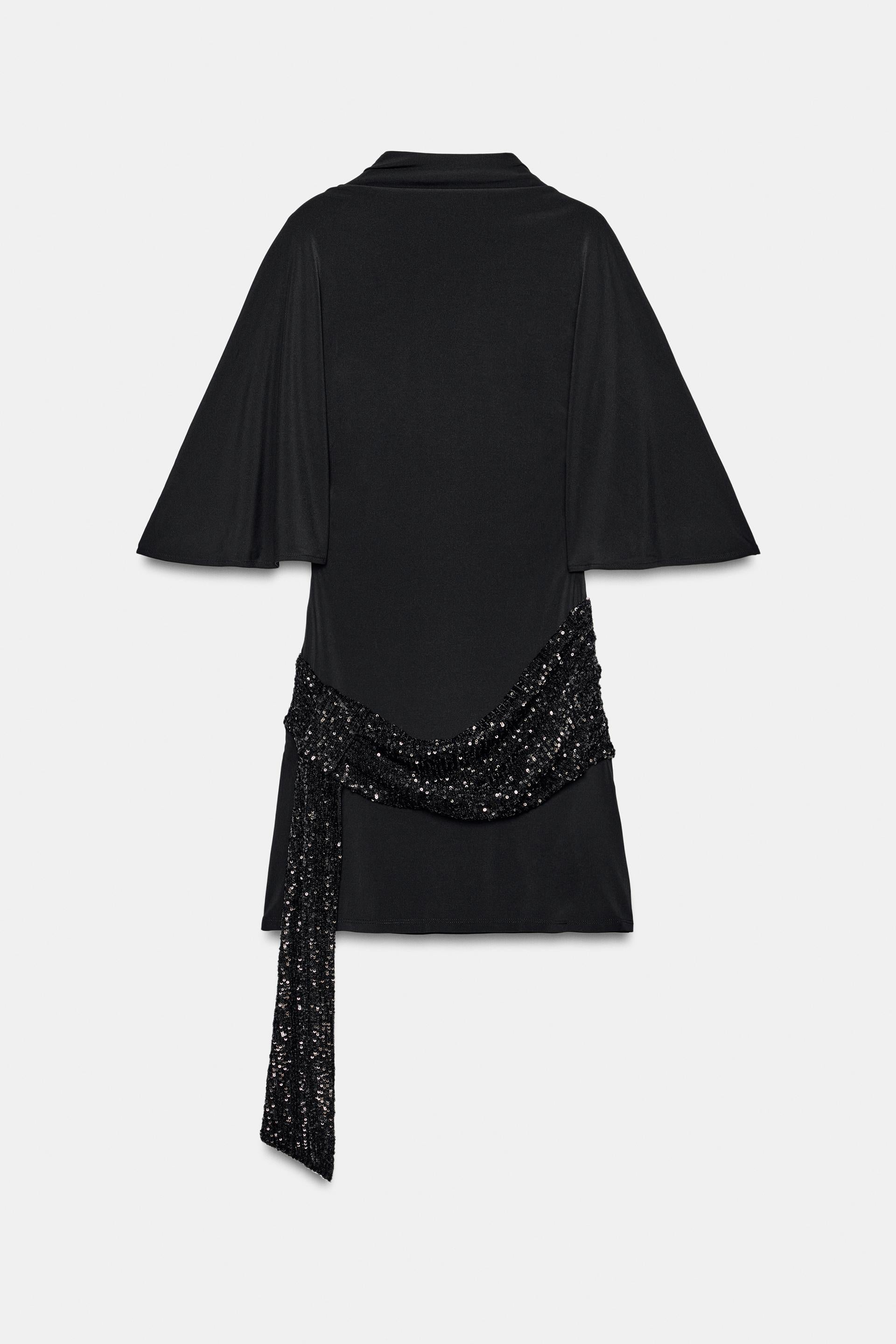 Seralyn | Mini-robe avec détails paillettes & manches évasées
