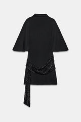 Seralyn | Mini-robe avec détails paillettes & manches évasées