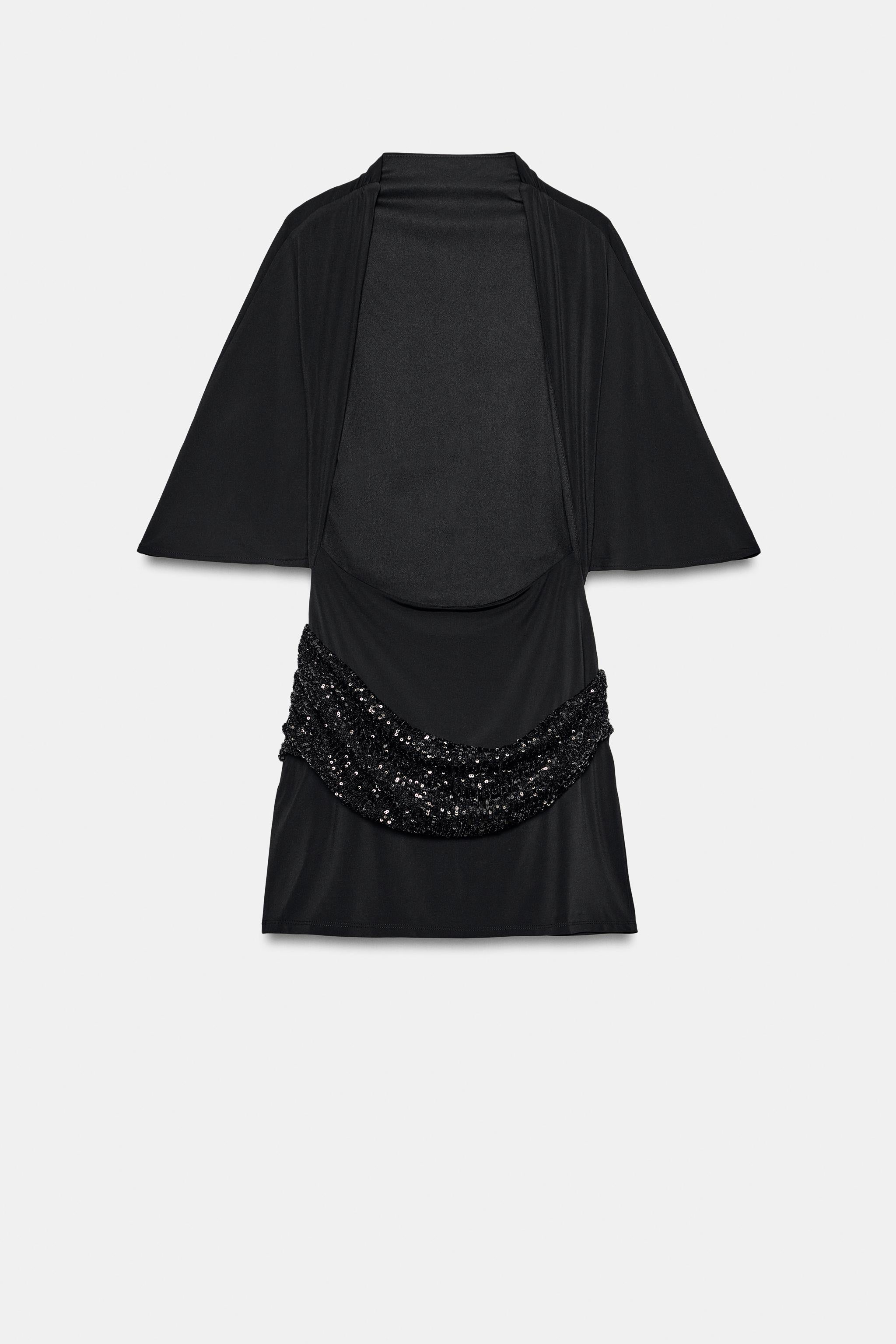 Seralyn | Mini-robe avec détails paillettes & manches évasées