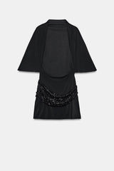 Seralyn | Mini-robe avec détails paillettes & manches évasées