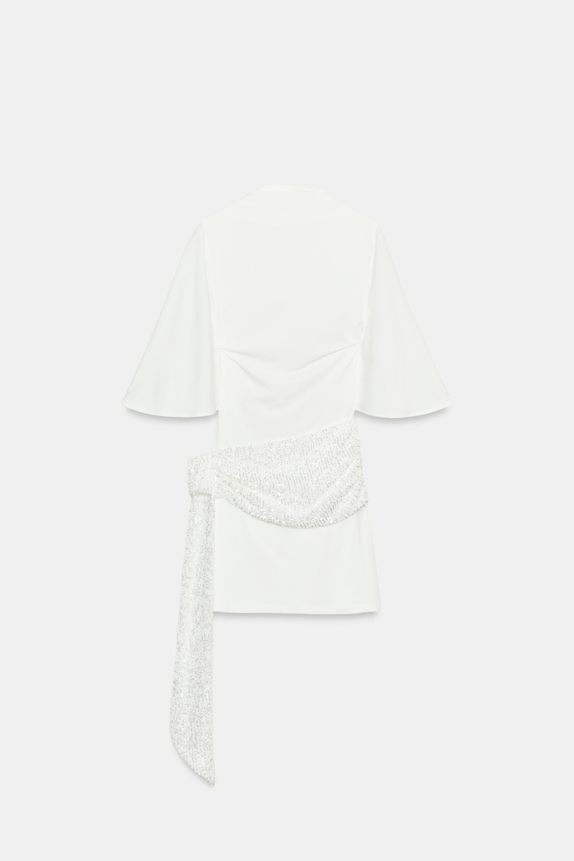 Seralyn | Mini-robe avec détails paillettes & manches évasées