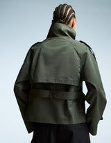 Navorra | Korte Trench-Jas met Hoge Kraag & Ceintuur – Herfst Tussenjas