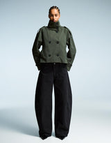 Navorra | Korte Trench-Jas met Hoge Kraag & Ceintuur – Herfst Tussenjas