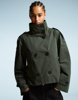 Navorra | Korte Trench-Jas met Hoge Kraag & Ceintuur – Herfst Tussenjas