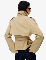 Navorra | Korte Trench-Jas met Hoge Kraag & Ceintuur – Herfst Tussenjas