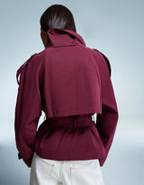 Navorra | Korte Trench-Jas met Hoge Kraag & Ceintuur – Herfst Tussenjas