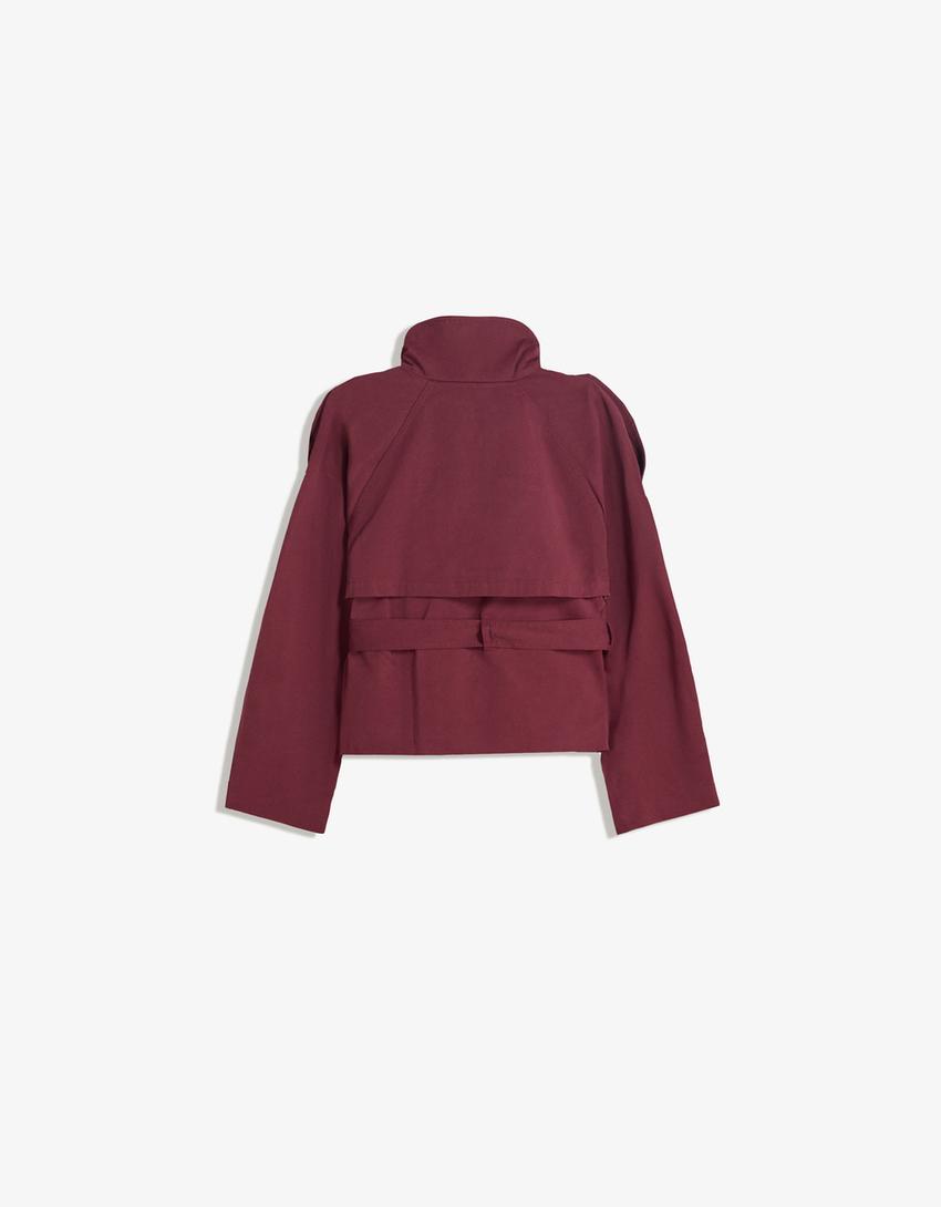 Navorra | Korte Trench-Jas met Hoge Kraag & Ceintuur – Herfst Tussenjas