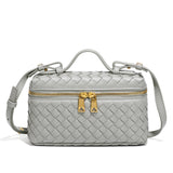 woven crossbody bag lichtgrijs