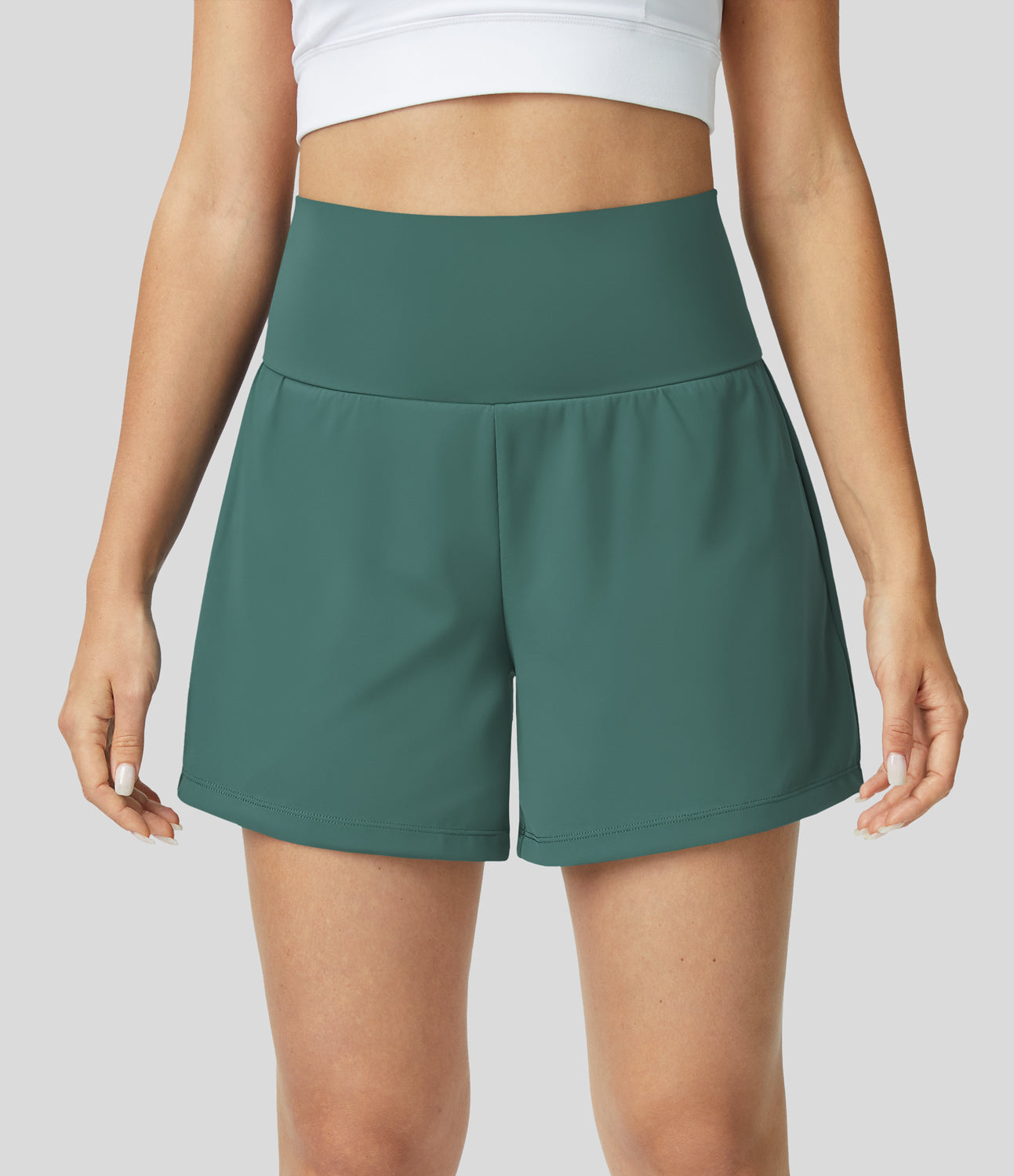Sportshort in groen met stretchband