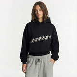 zwarte sterren hoodie dames casual fit