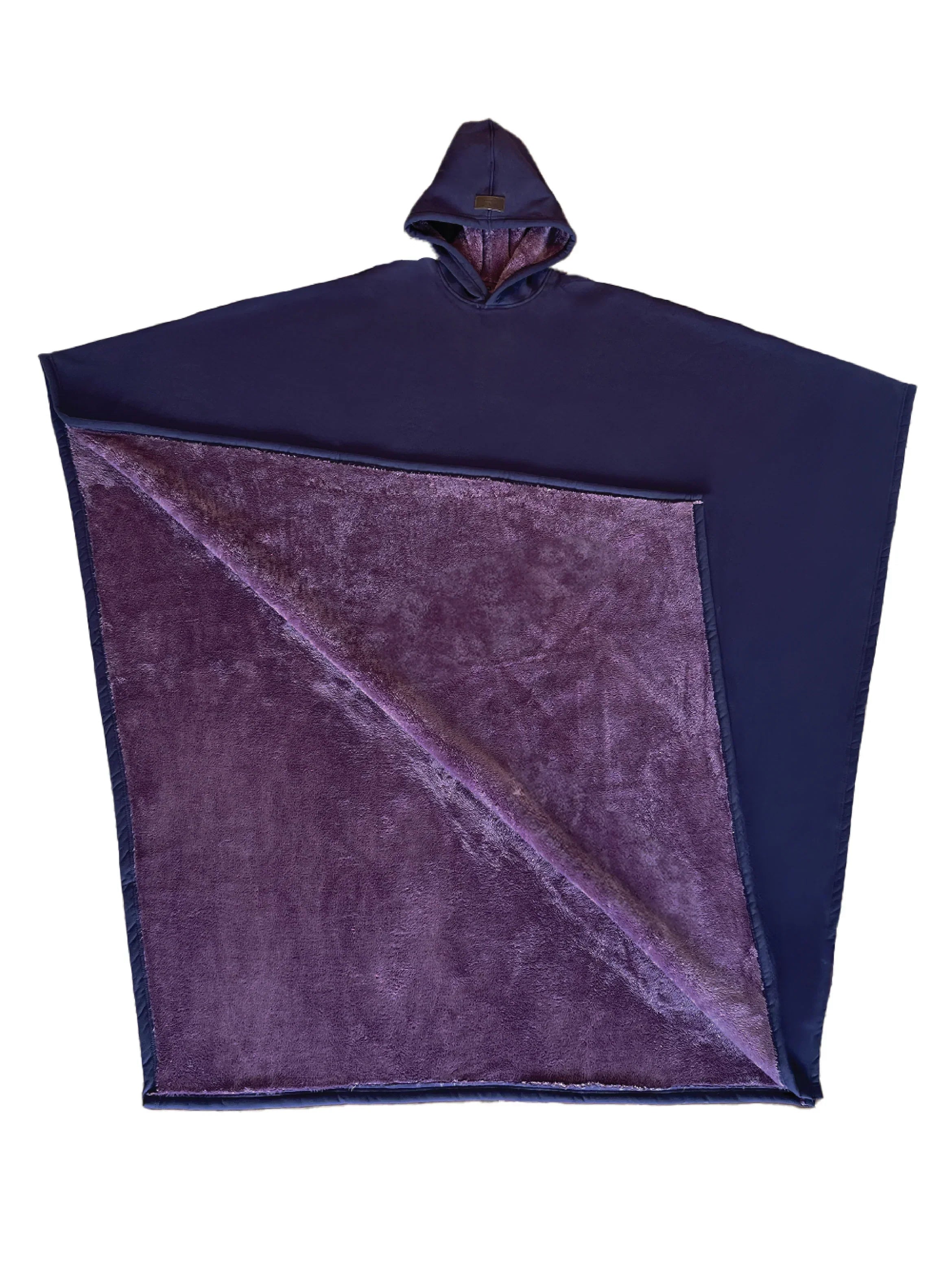 paarse hoodie blanket met teddyvoering 