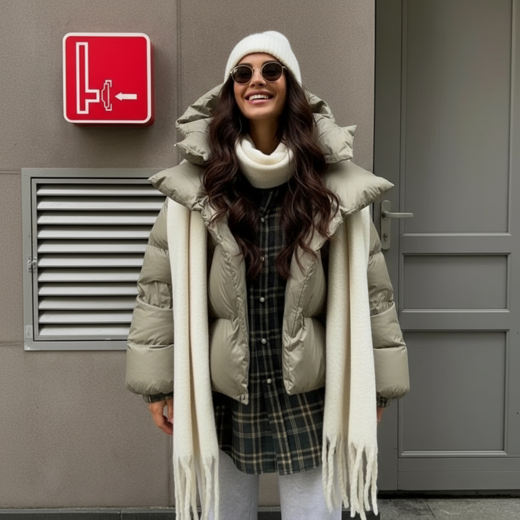 Karevia | Puffy Damesjas met Capuchon & Oversized Fit