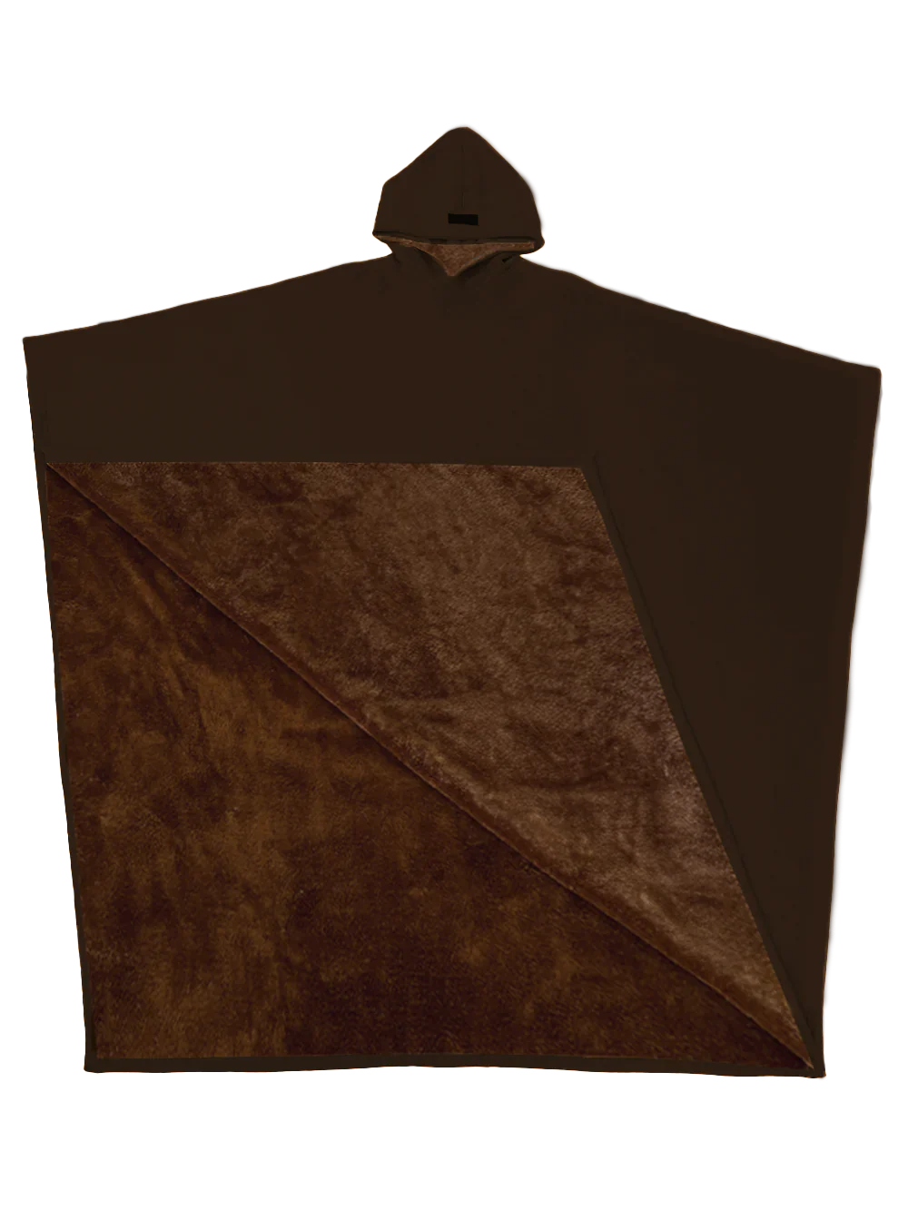 bruine hoodie blanket met teddyvoering 