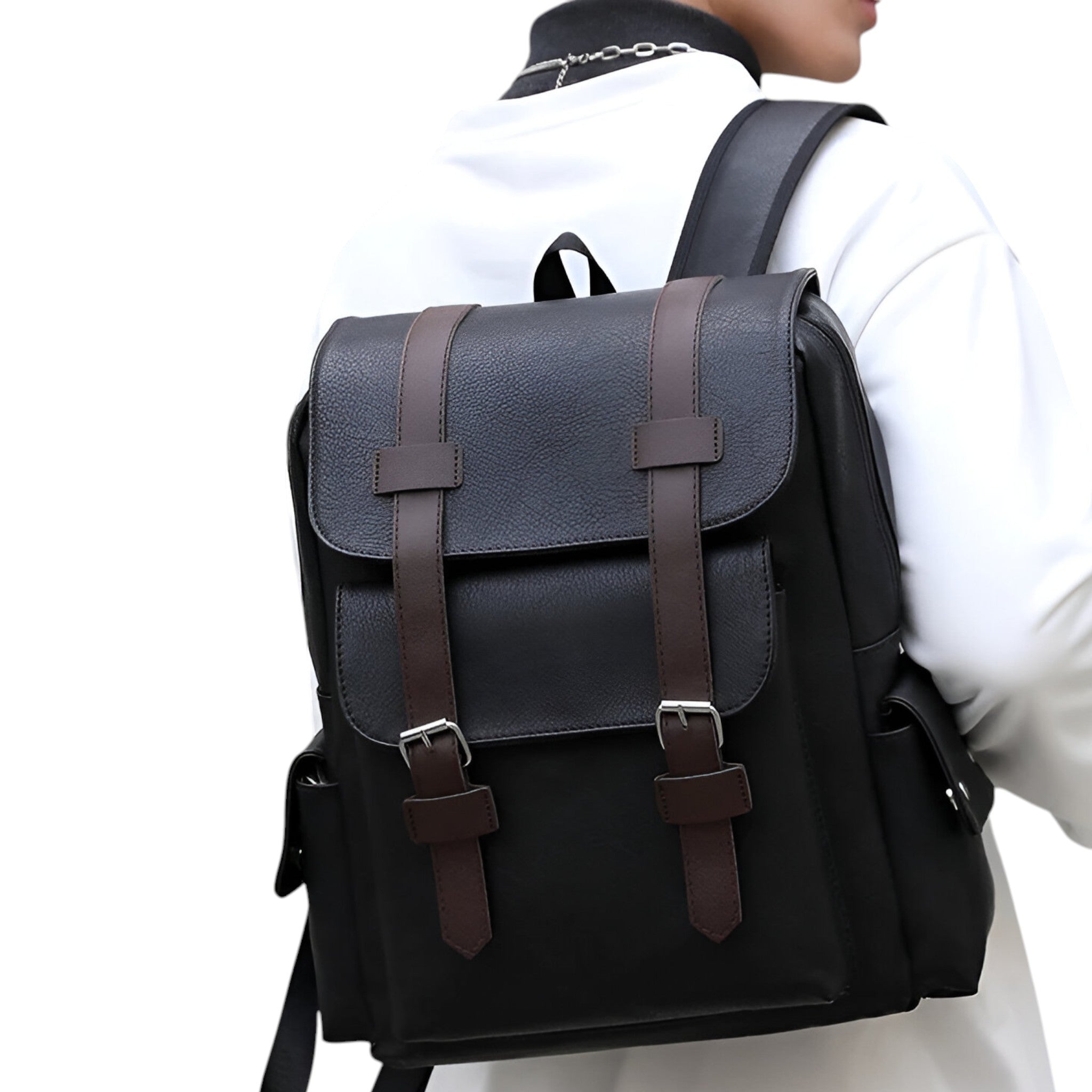 Tavaro Rugzak met Retro Sluiting | Vegan Leren Backpack voor Elke Dag