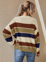 Serenelle | Gestreepte Damestrui met Ronde Hals & Relaxed Fit