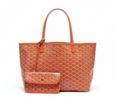 oranje tote bag met bijpassend etui