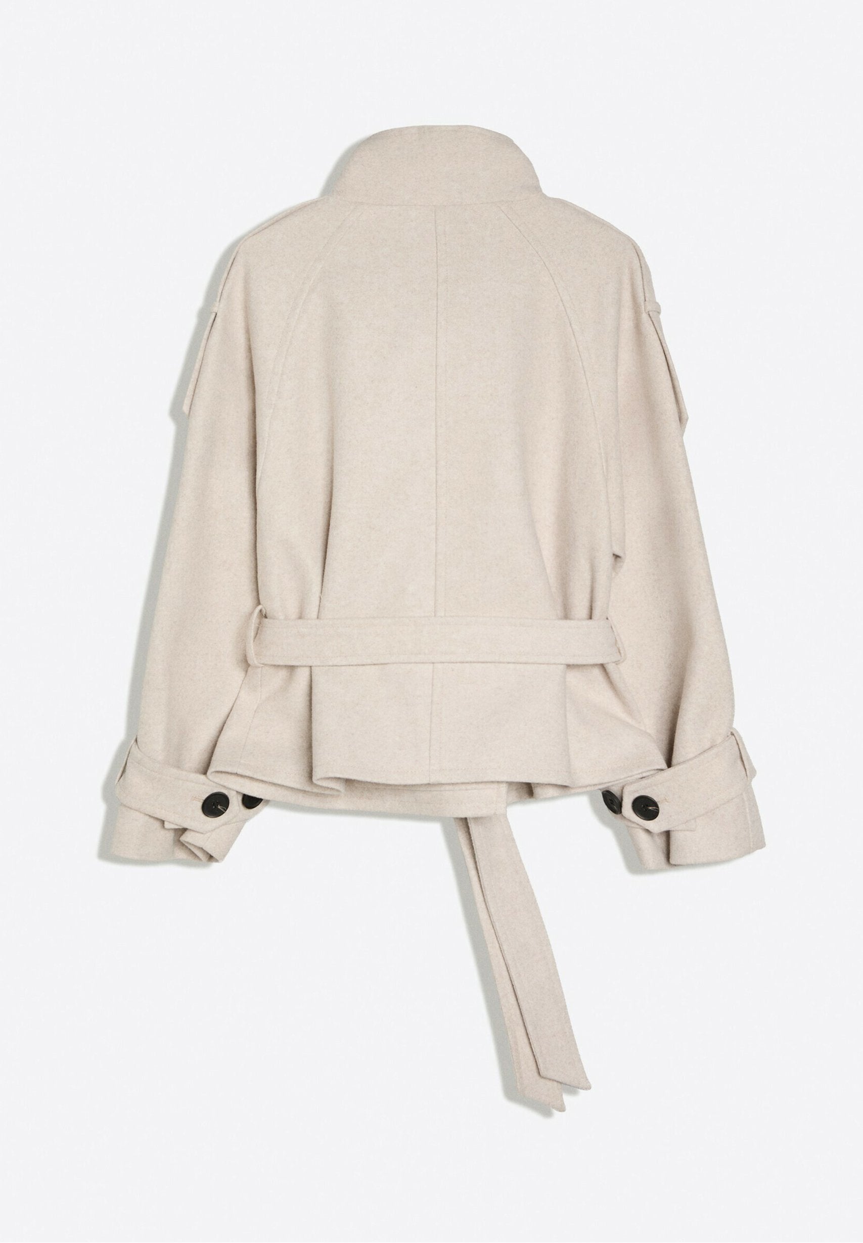 Améliane | Trench-coat court à col montant et ceinture