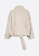 Améliane | Trench-coat court à col montant et ceinture