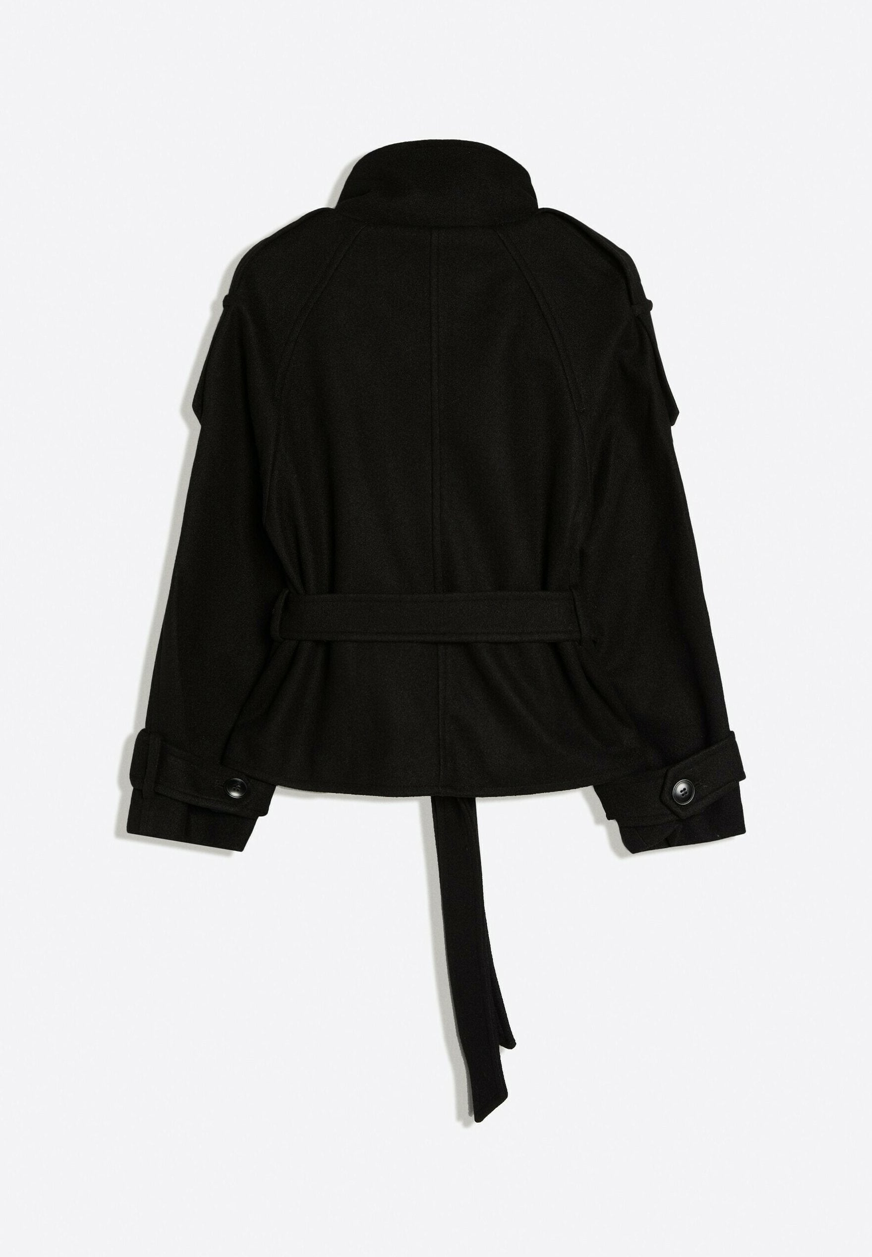 Améliane | Trench-coat court à col montant et ceinture