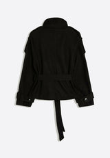 Améliane | Trench-coat court à col montant et ceinture