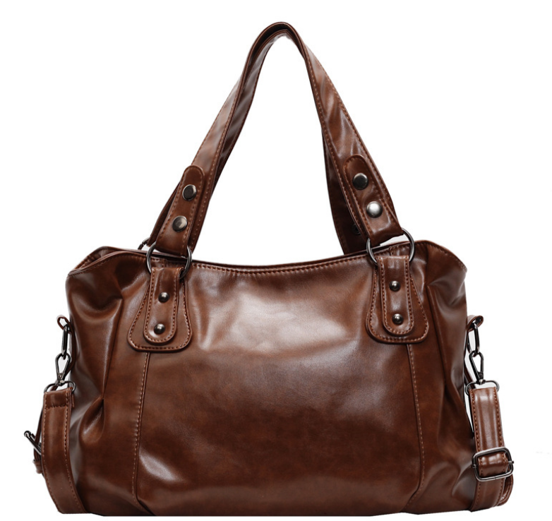 Velmira Vintage | Large Vegan Leather Shoulder Bag