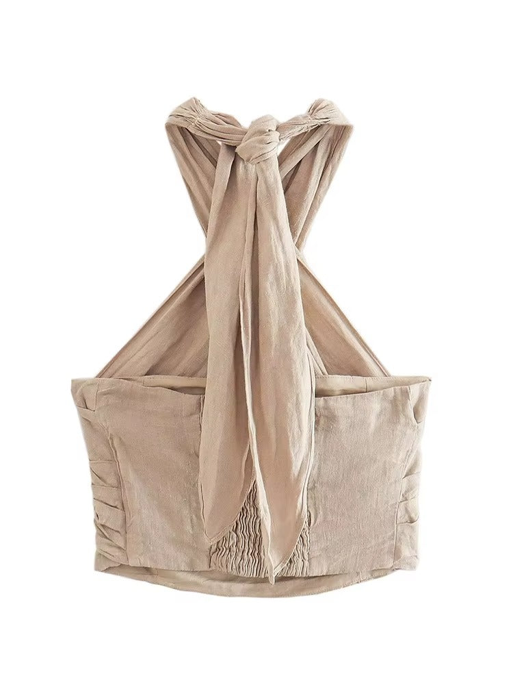 Soreya | Crisscross Halter Crop Top
