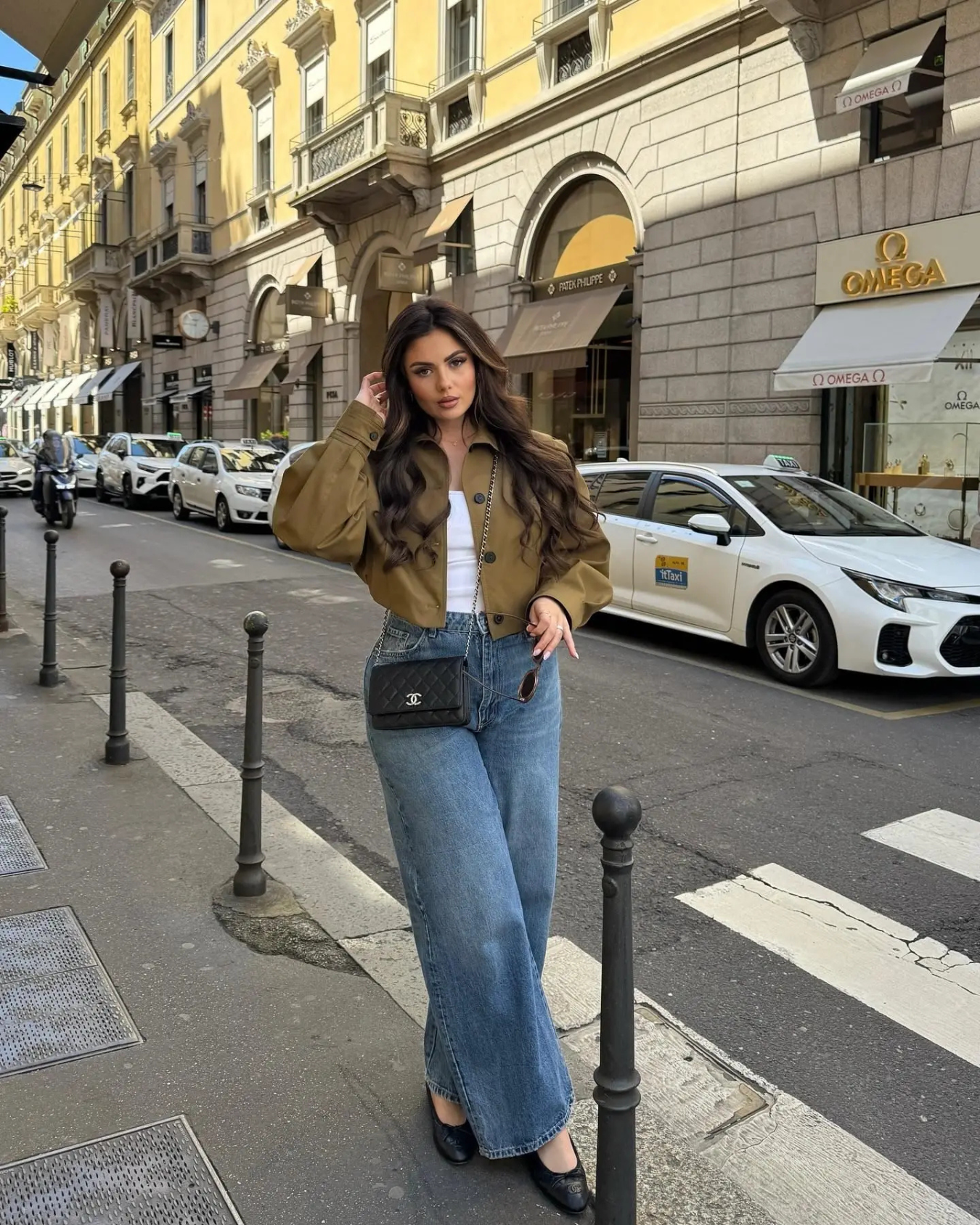 Marceline Jacket | Cropped Trench Jacket met Volume Mouwen
