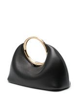 Orella | Sculptural Ring-Handle Handbag in Vegan Leather (Ivory/Black) 