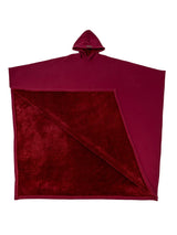 bordeauxrode hoodie blanket met teddyvoering