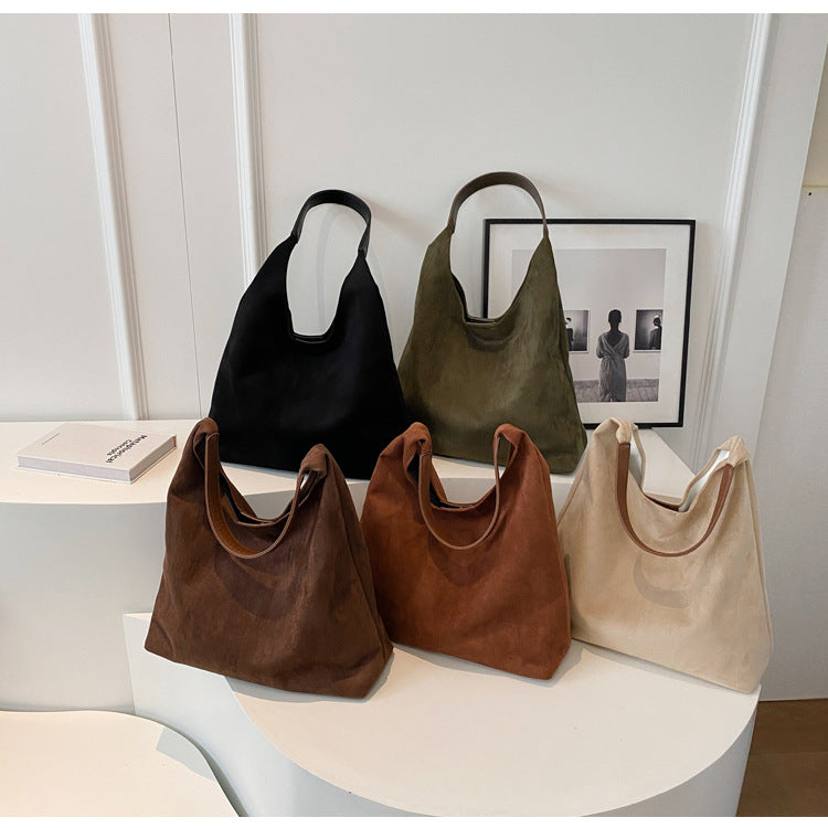 RetroSoft PU Suede Shoulder Bag met bijpassend lederen etui, ideaal voor dagelijkse essentials, beschikbaar in verschillende kleuren