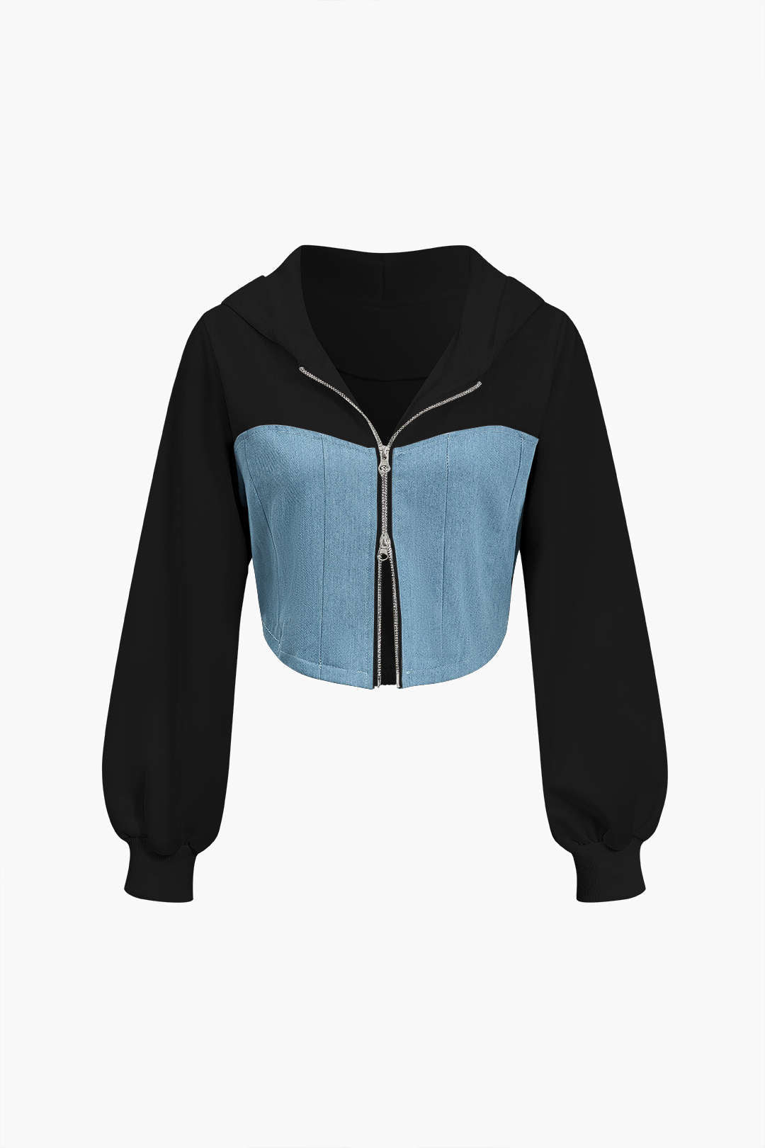 stijlvol zwart trainingspak met denim details voor vrouwen 