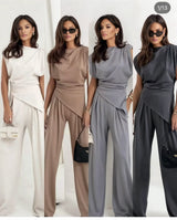 Amelisse | Elegant Two-Piece Pak met Asymmetrische Drapering