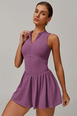 padel jurk dames sport dress met rits, short en pasvorm