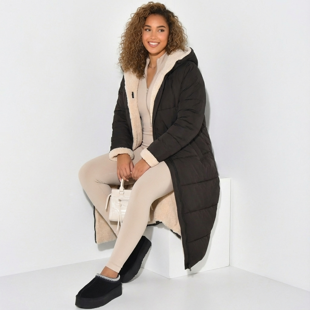 Reversa Coat | Omkeerbare Lange Jas met Teddyvoering