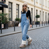 Lunara | Warme Enkellaarzen met Imitatiebont & Plateauzool