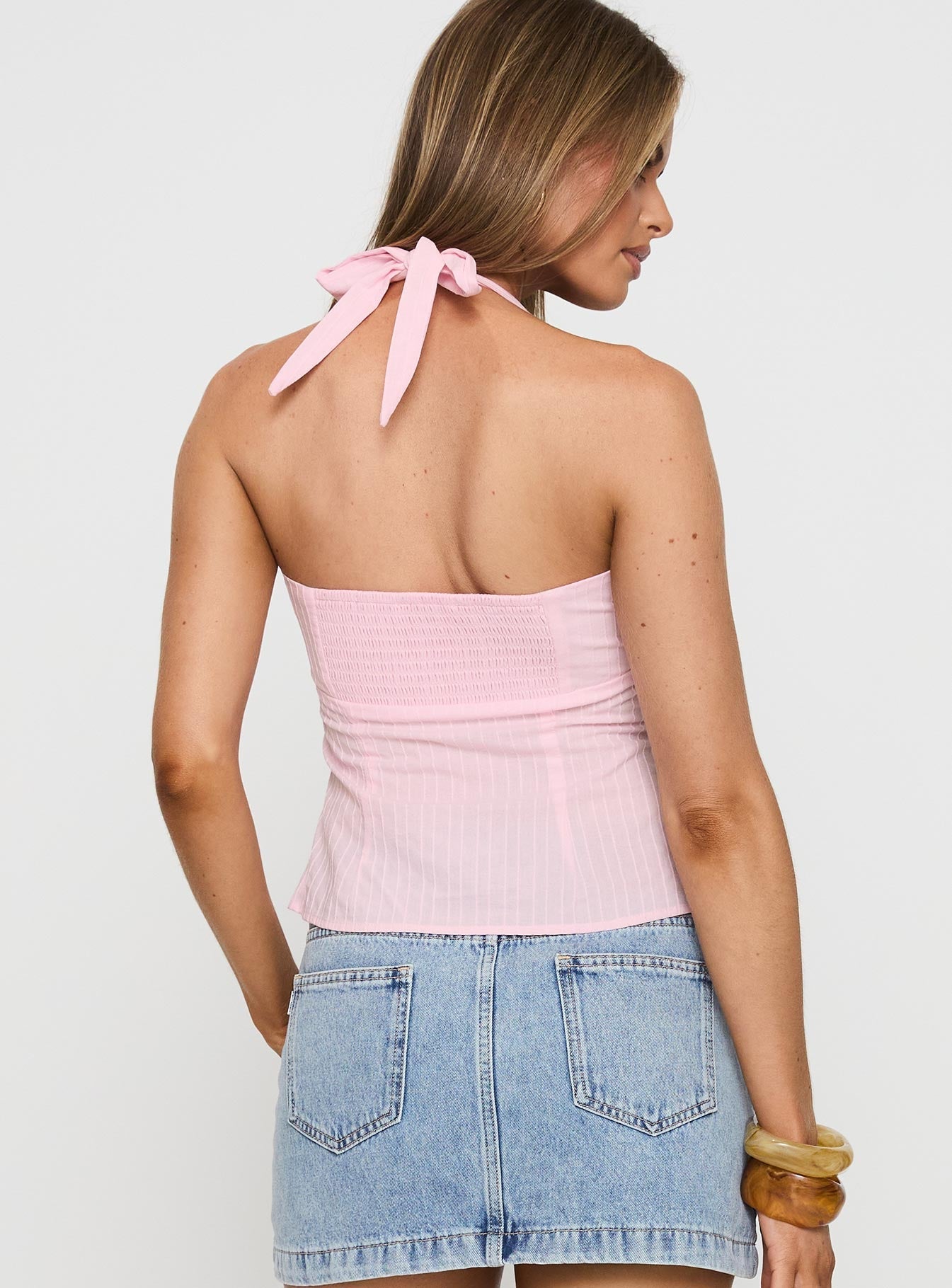 halter top dames achterkant strik detail