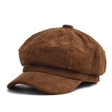 Cordina | Ribfluwelen Newsboy Cap voor Dames – Trendy Baker Boy Pet