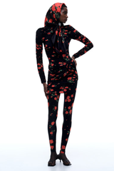 Draped mini dress met hoge hals