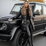 Velmora | Glänzende gesteppte Jacke mit Kapuze & luxuriösem Look