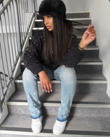 Solayne Sparkle Hoodie | Oversized Unisex Hoodie met Rhinestones