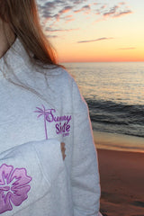 Solbelle hoodie grijs met geborduurde borstprint