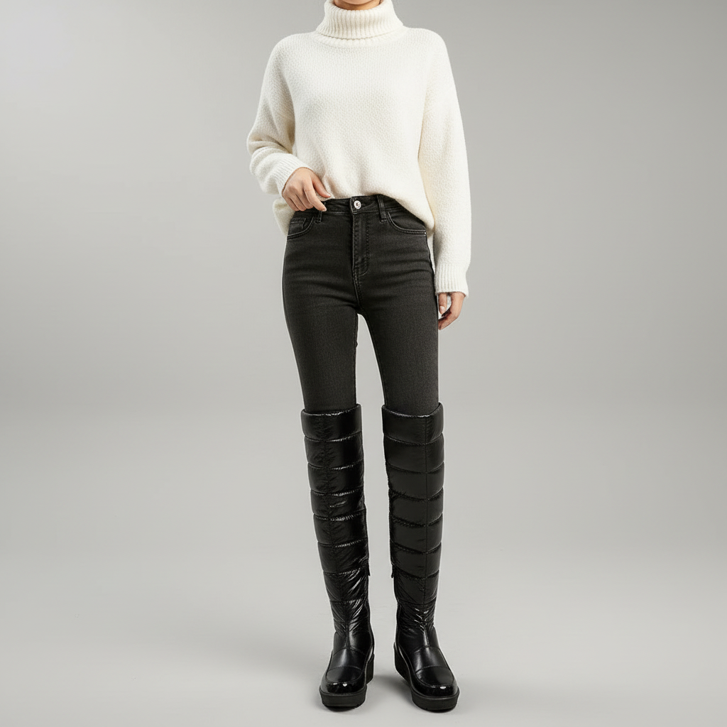 trending snow boots dames overknee winterlook