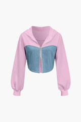 sportieve co-ord set met urban flair in roze en blauw 