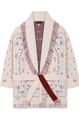 Meliora Cashmere Cardigan | Bandana Knit Met Franjes