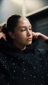 Solayne Sparkle Hoodie | Oversized Unisex Hoodie met Rhinestones