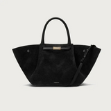 firenze suede tote large in black als handcarry mit stabilen henkeln