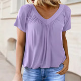 lila zomer T-shirt voor vrouwen met elegante pasvorm