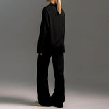 zwarte lounge set dames casual chic