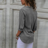 Naola | Luchtige Blouse met Knopen & Opgerolde Mouwen in 7 Kleuren